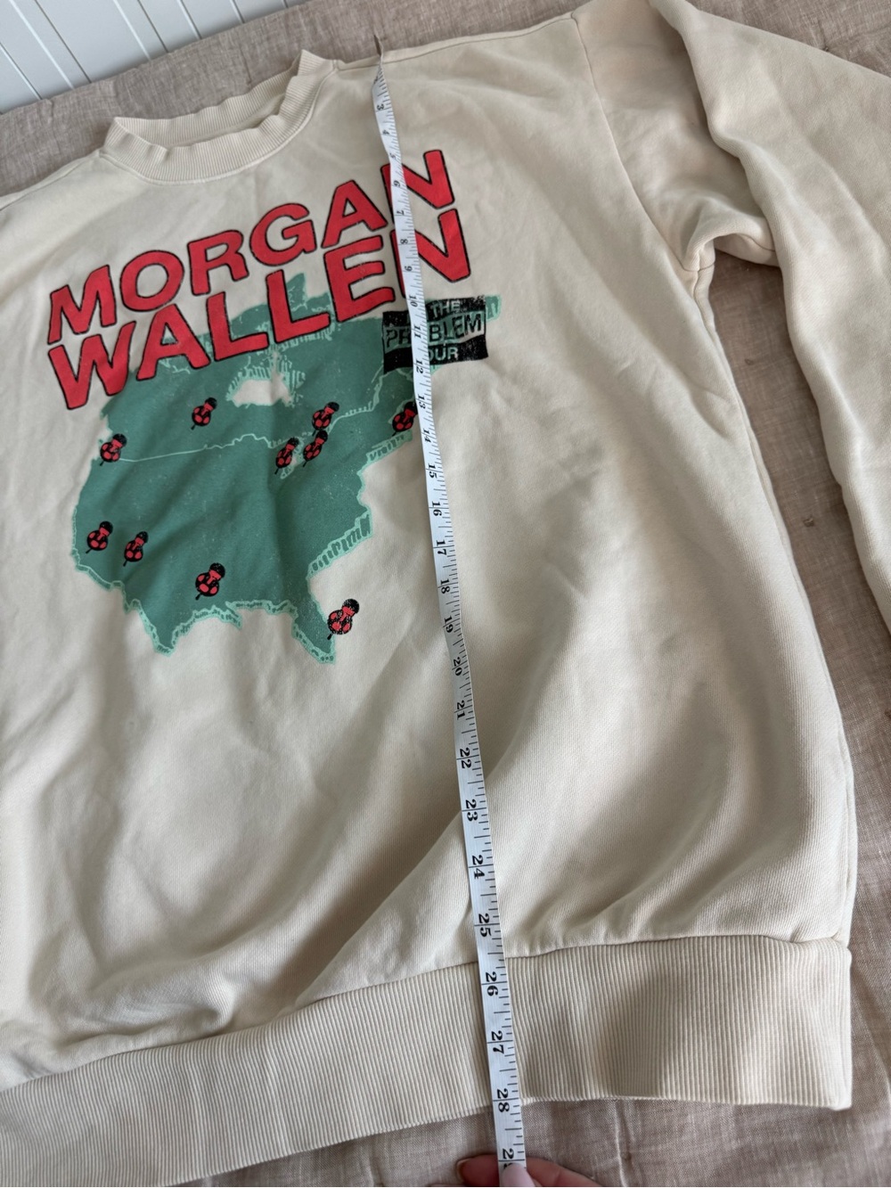 Morgan Wallen I'm The Problem Tour 2025 Sweatshirt Cream Size Large - Picture 7 of 9